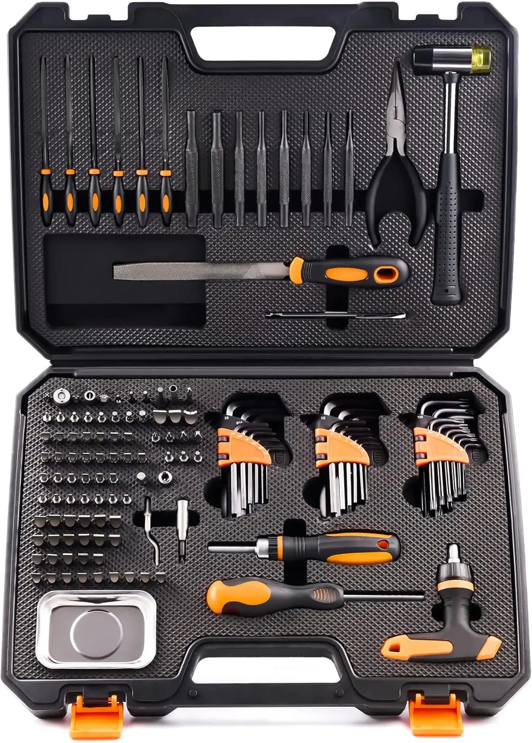 138-Piece Screwdriver Set with Ratcheting Wrench, Hex Keys, Files & Tools for Repair & Maintenance