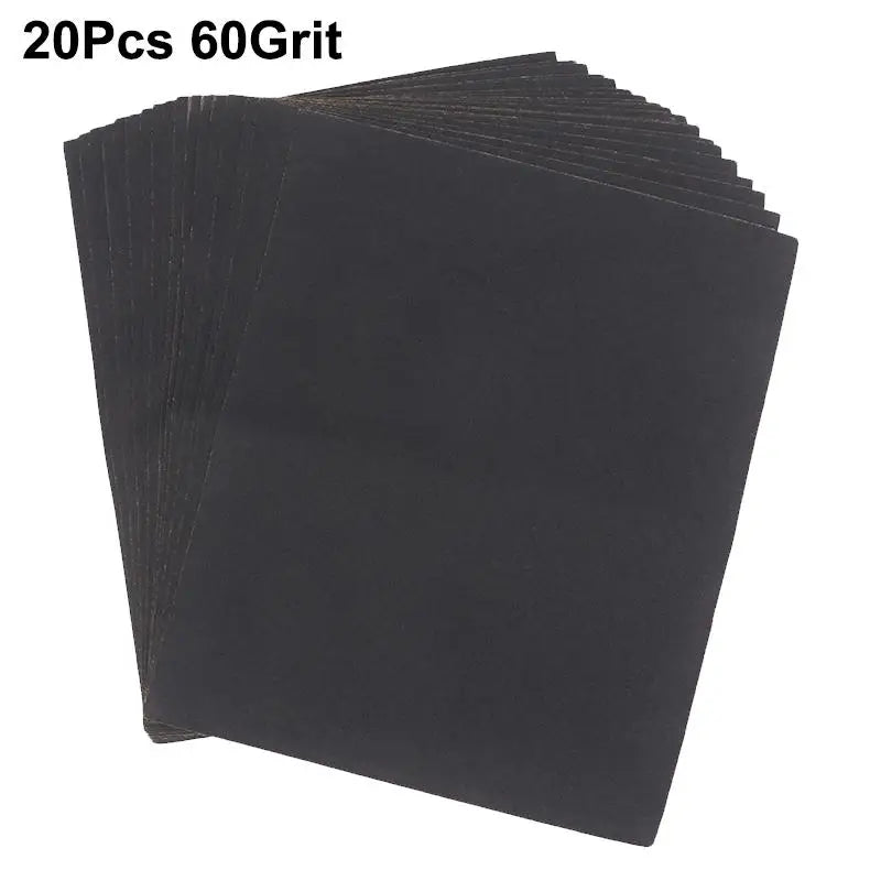 20Pcs Assorted Grit Sandpaper Wet Dry Abrasive Tools for Furniture Restoration Auto Car Repair Home DIY Wood Metal Finish