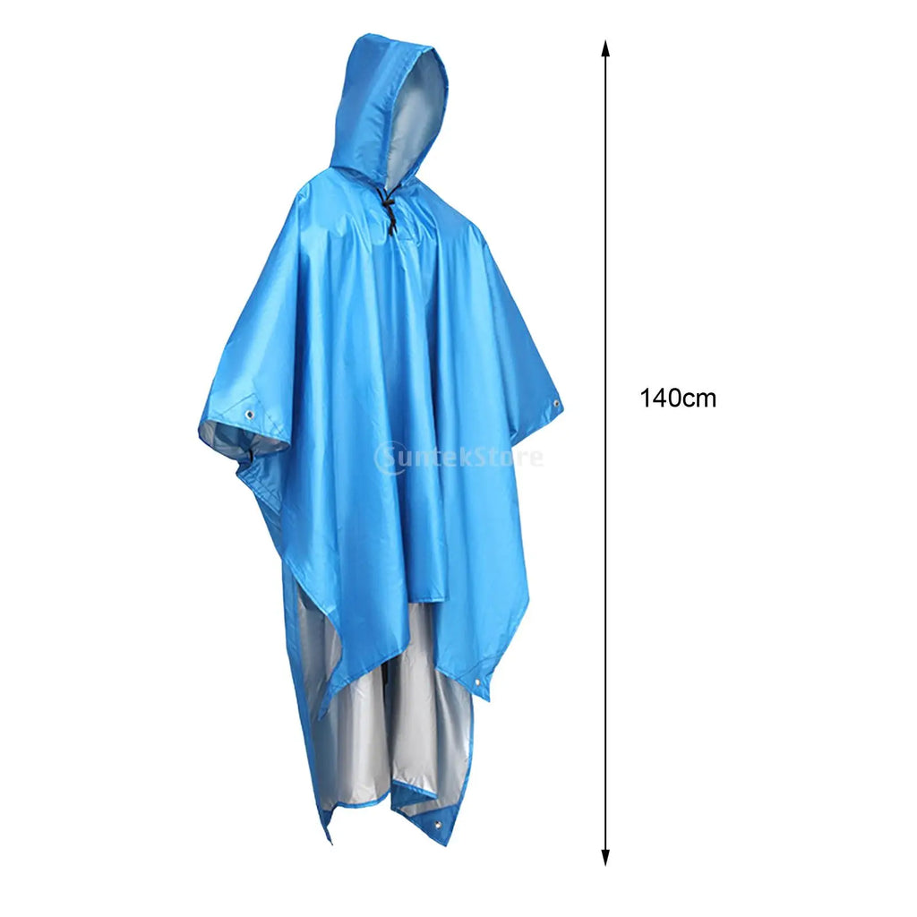 Rain Poncho Coat Reusable Tarp Lightweight Shelter for Adult Unisex Outdoor Multipurpose Multifunction Backpack Hiking