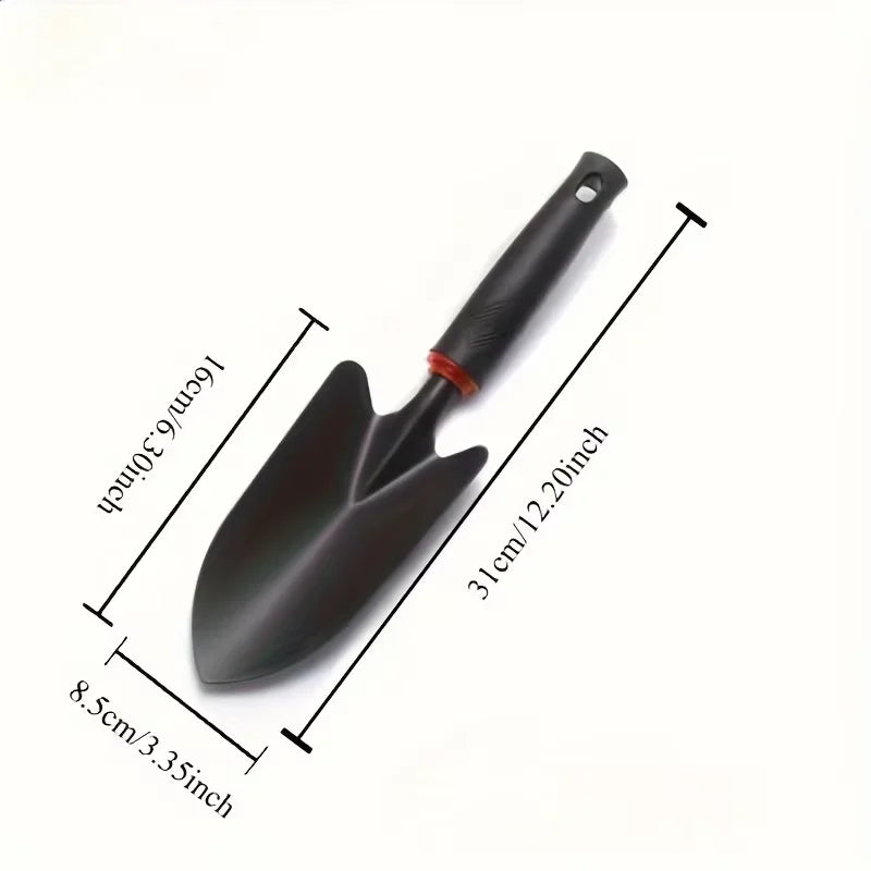Metal Garden Trowel with Ergonomic Black Handle and Orange Trim - Perfect Tool for Planting Flowers and Vegetables