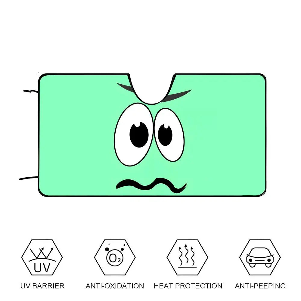 Green Emoji Sun Visor Car sunshades, windshield sun visors, sun protection sunshades, novel car gifts.