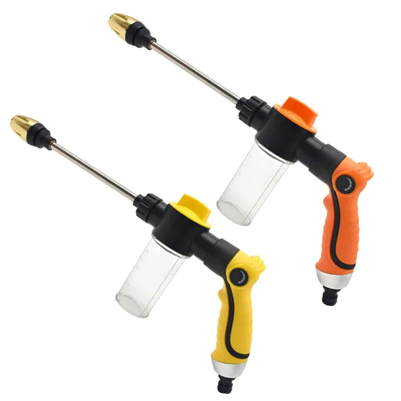 Multi-functional Garden Water Gun Hose Nozzle Long Rod Watering Irrigation Spray Guns High-pressure Foam Kettle Car Washing Gun