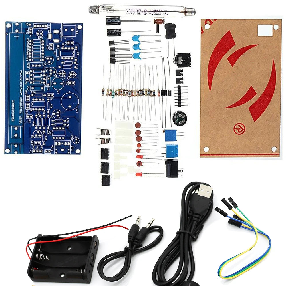 Assembled DIY Geiger Counter Kit, Assembled Radiation Detector System Miller Tube Nuclear Radiation Detector Geiger Counter Kit
