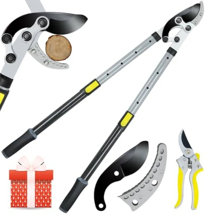 Loppers for Tree Trimming Heavy Duty with Compound Action, Labor-Saving Branch Cutter with 2 Inch Capacity, 5-Level Extendable