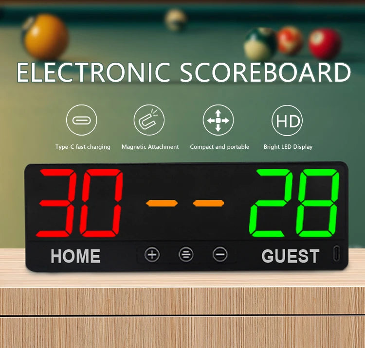 hit productCheetie LED Billiard Scoreboard Digital Snooker Scoring Board Control Electronic Match Score Keeper for Pool Club Are