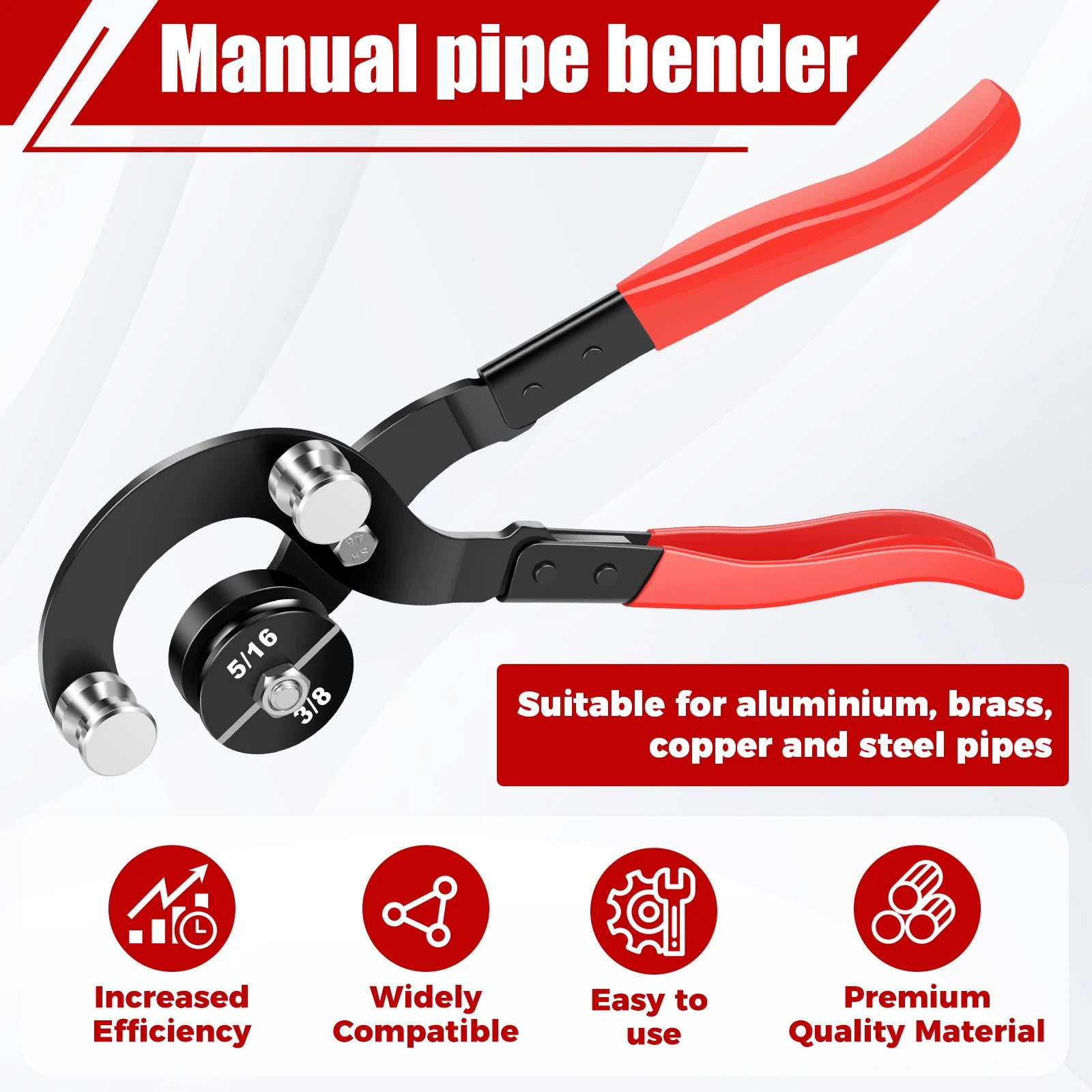 Tube Bender Pliers 3/16 inch 1/4 inch 5/16 inch 3/8 inch Brake Line Bender Versatile Pipe Bender Tool Efficient Tubing Bender