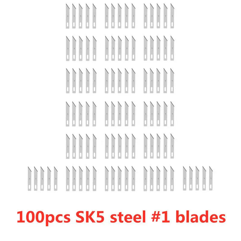 100pcs Engraving Non-Slip Metal Knife Blades Cutter Craft Knives for Mobile Phone PCB Repair Hand Tools Accessories