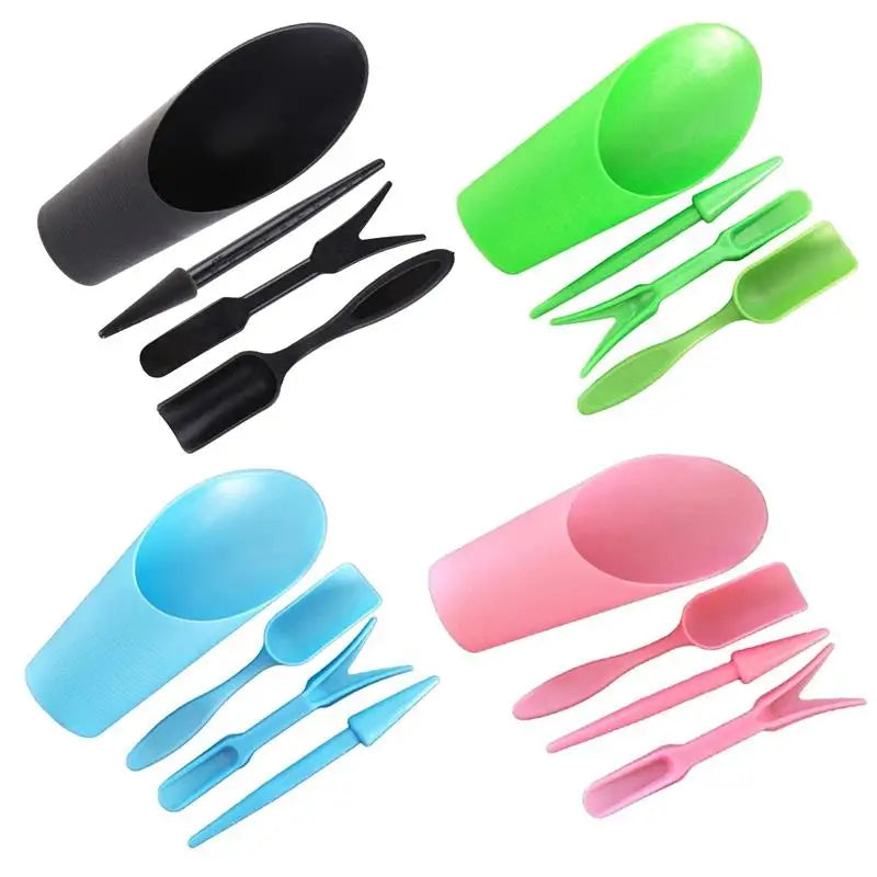 4Pcs Planter Kit Sowing Shovel Spoon Succulents Seedlings Tool Bonsai Fertilizer Plastic Handle Soil Replacement Tools