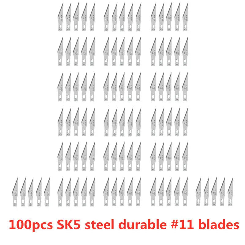 100pcs Engraving Non-Slip Metal Knife Blades Cutter Craft Knives for Mobile Phone PCB Repair Hand Tools Accessories