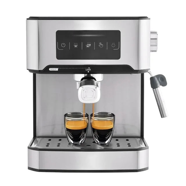 19bar Stainless Steel Semi-Automatic Espresso Coffee Machine Electric Powered Household Cappuccino Latte Maker