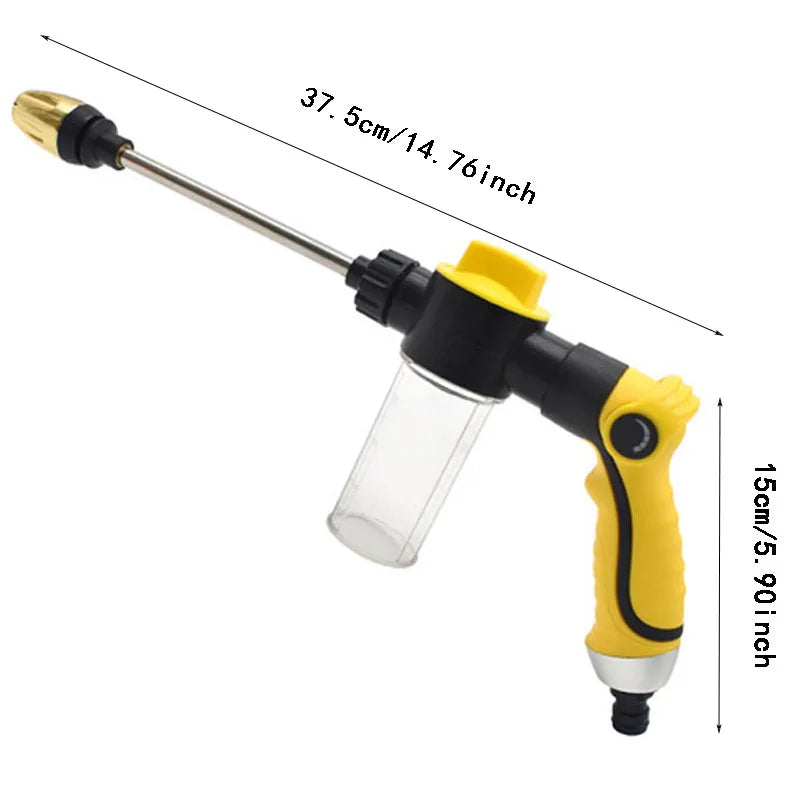 Multi-functional Garden Water Gun Hose Nozzle Long Rod Watering Irrigation Spray Guns High-pressure Foam Kettle Car Washing Gun