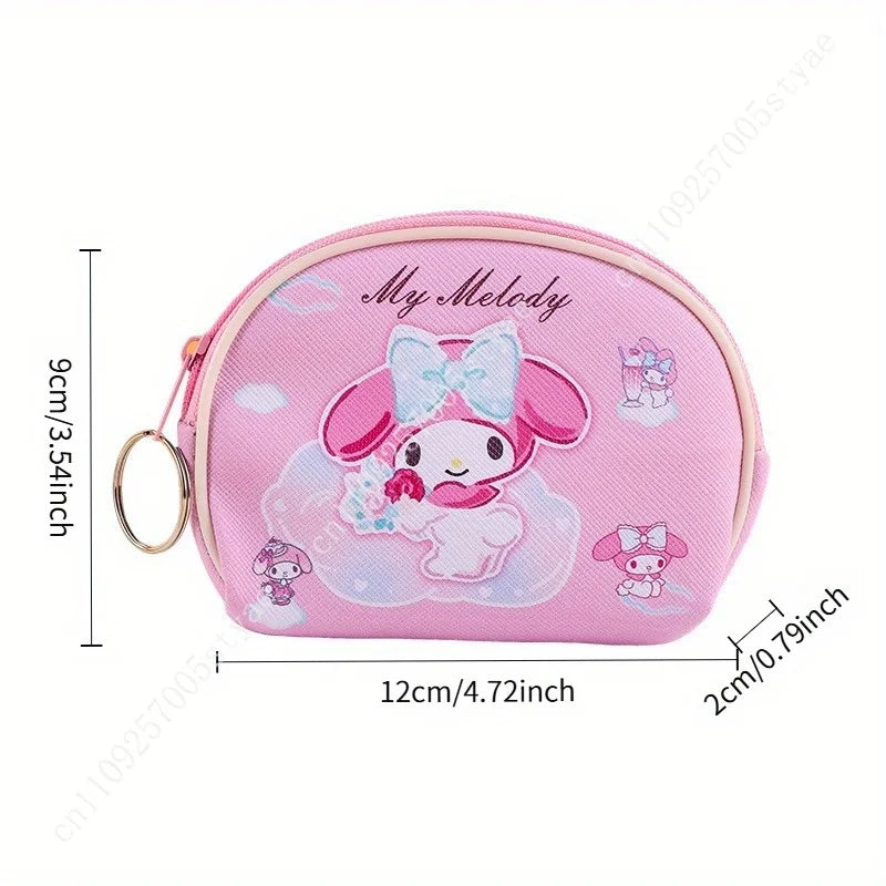 Sanrio Coin Purse Featuring Hello Kitty and Kuromi A Cute Storage Wallet with A Keychain New Stylish Outdoor Portable Clutch Bag