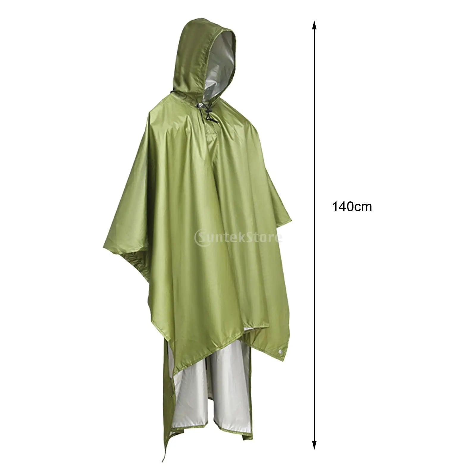Rain Poncho Coat Reusable Tarp Lightweight Shelter for Adult Unisex Outdoor Multipurpose Multifunction Backpack Hiking