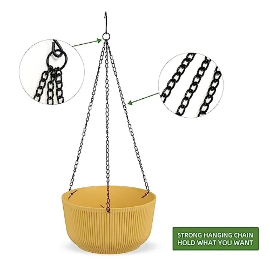 Self Watering Hanging Planters Indoor Outdoor Thickened Hanging Basket Flower Plant Pot 2 Pack