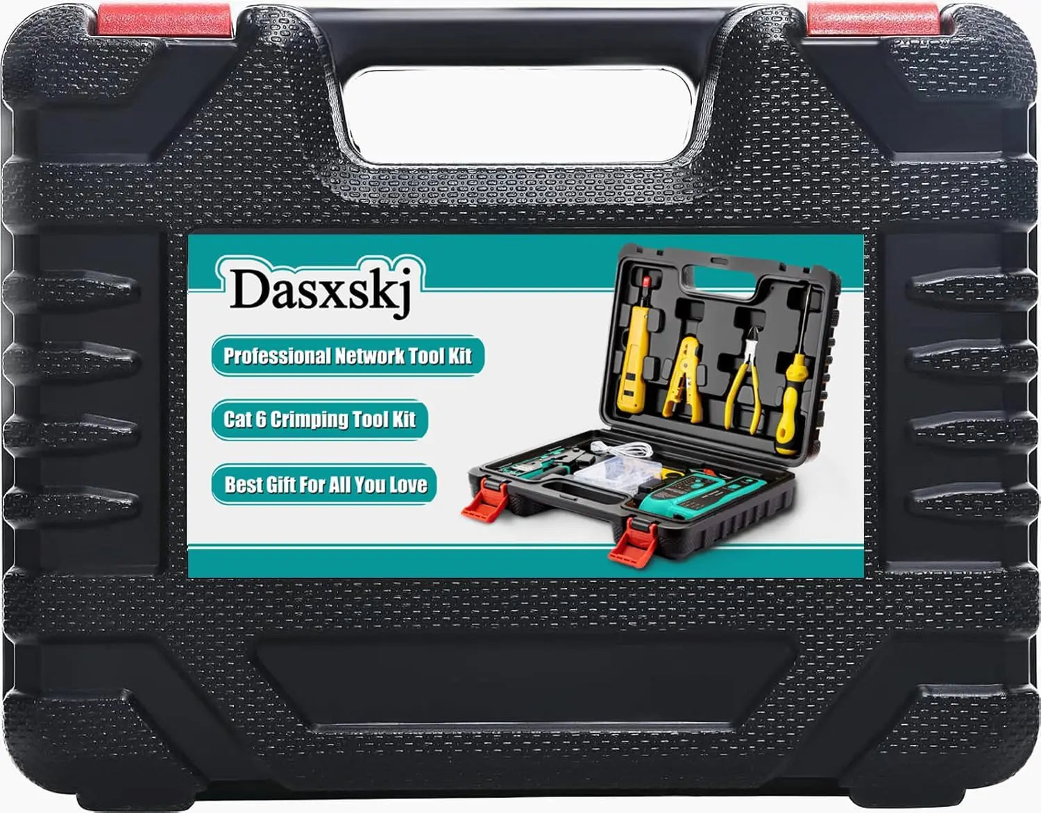 RJ45 Crimp Tool Kit with Pass Through, Network Tool Set for Cat6 Cat5e Connectors, Includes Wire Tracker and Punchdown Tool