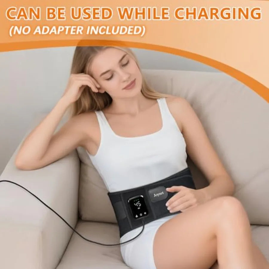 Cordless Heating Pad for Back Pain Relief47-60" Lower Back Massager with 5 Heat 5 Vibration Portable Wearable Heating Pad for C