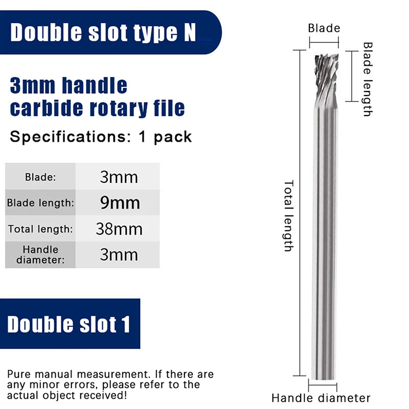 1PCS Tungsten Carbide Rotary File Hard Alloy Rotary Bur Drill Bit 3mm Shank Engraving Cutter Grinding Head For Metal And Plastic