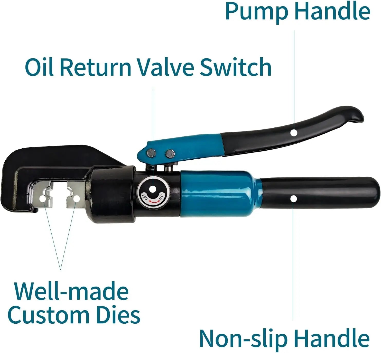 Hydraulic Crimping Tool with 9 Die Sets for Wire Rope, Battery Cables & Electrical Wires (12 AWG to 2/0 AWG)