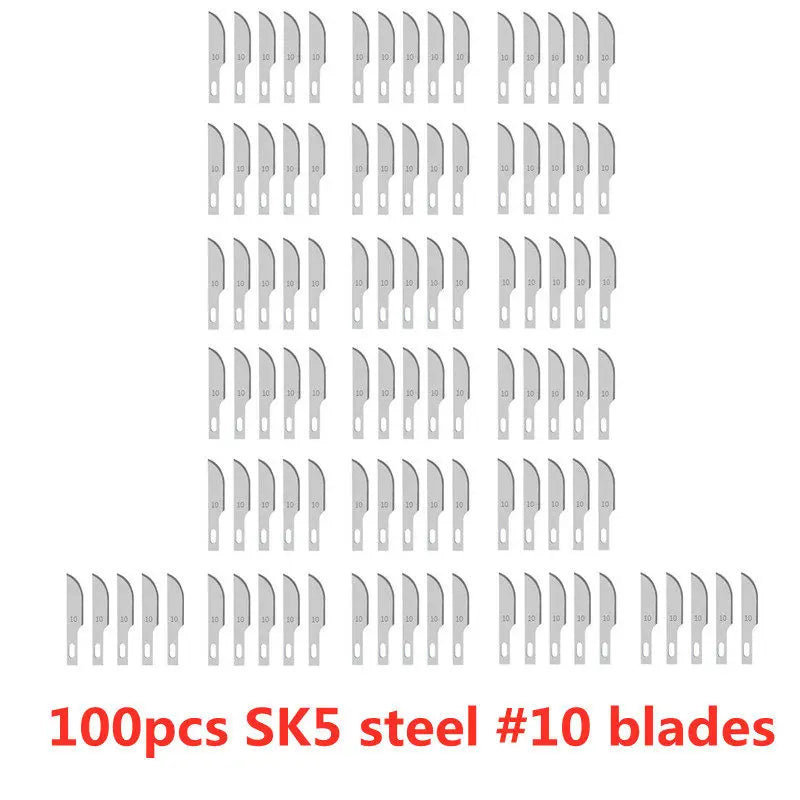 100pcs Engraving Non-Slip Metal Knife Blades Cutter Craft Knives for Mobile Phone PCB Repair Hand Tools Accessories