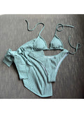 Dstring Tieside Teepiece Bikini Bal Swimsuit Polyester Material with Chest Pad No Steel Support e Design