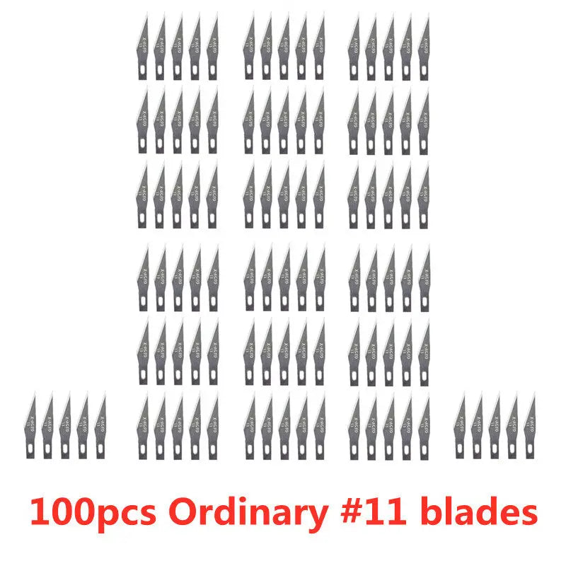 100pcs Engraving Non-Slip Metal Knife Blades Cutter Craft Knives for Mobile Phone PCB Repair Hand Tools Accessories