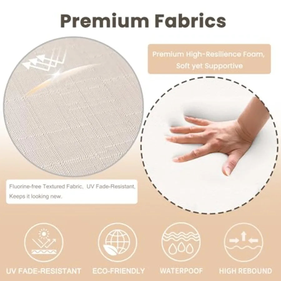 Chair Cushions for Dining Chairs with Ties Kitchen Chair Pad with Non-Slip Backing and Removable Cover Indoor/Outdoor Dining Se