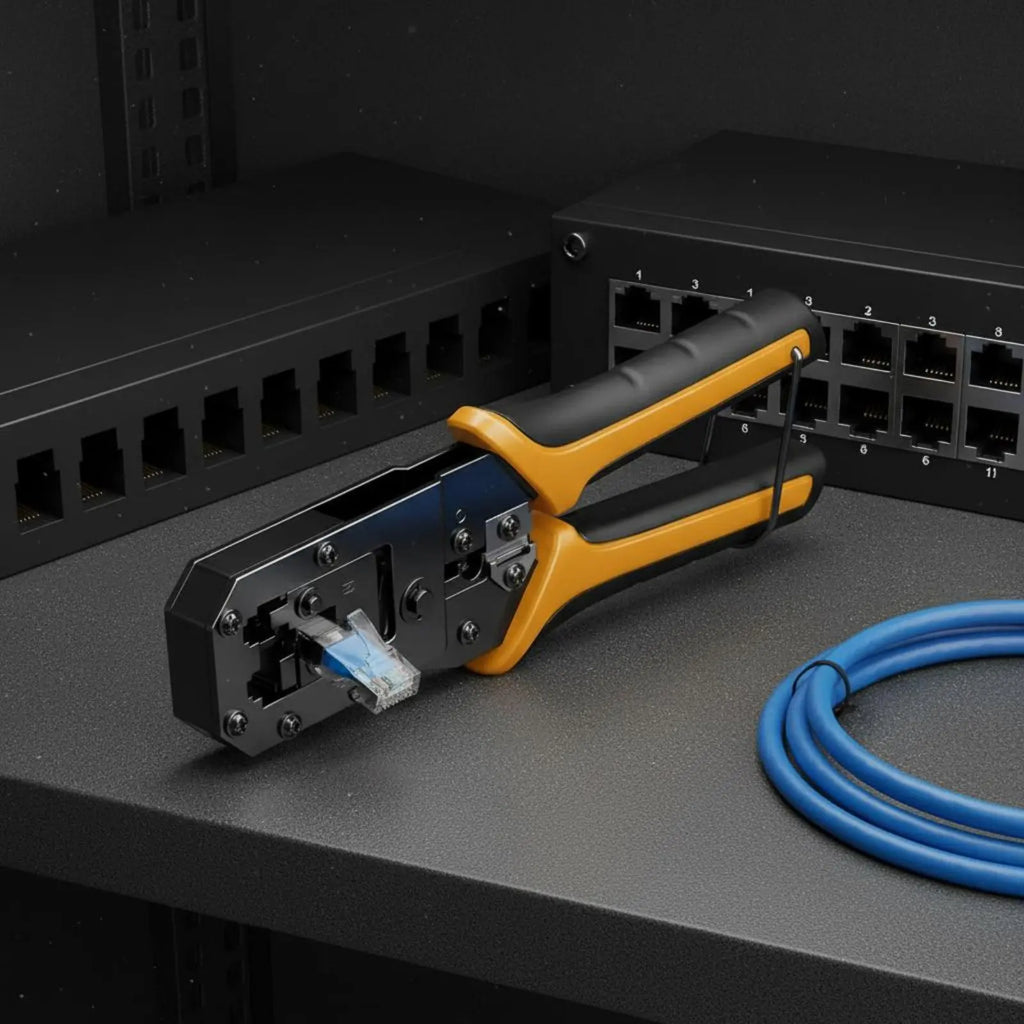 Crimping Tool Multi-Functional Network Wire Crimper Wire Crimper and Insulation Remover Ergonomic Handle