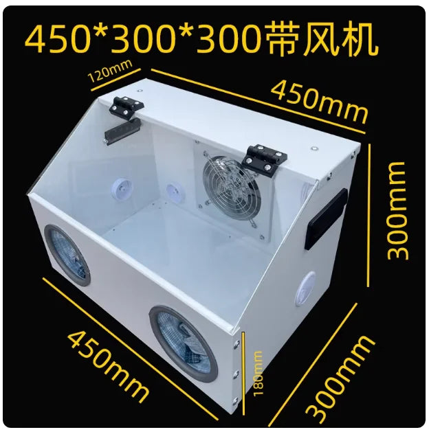Dust Proof Cover Dust Box Metal Dental Grinding Polishing Box  One-piece Polishes Dust Proof Cover with LED Light