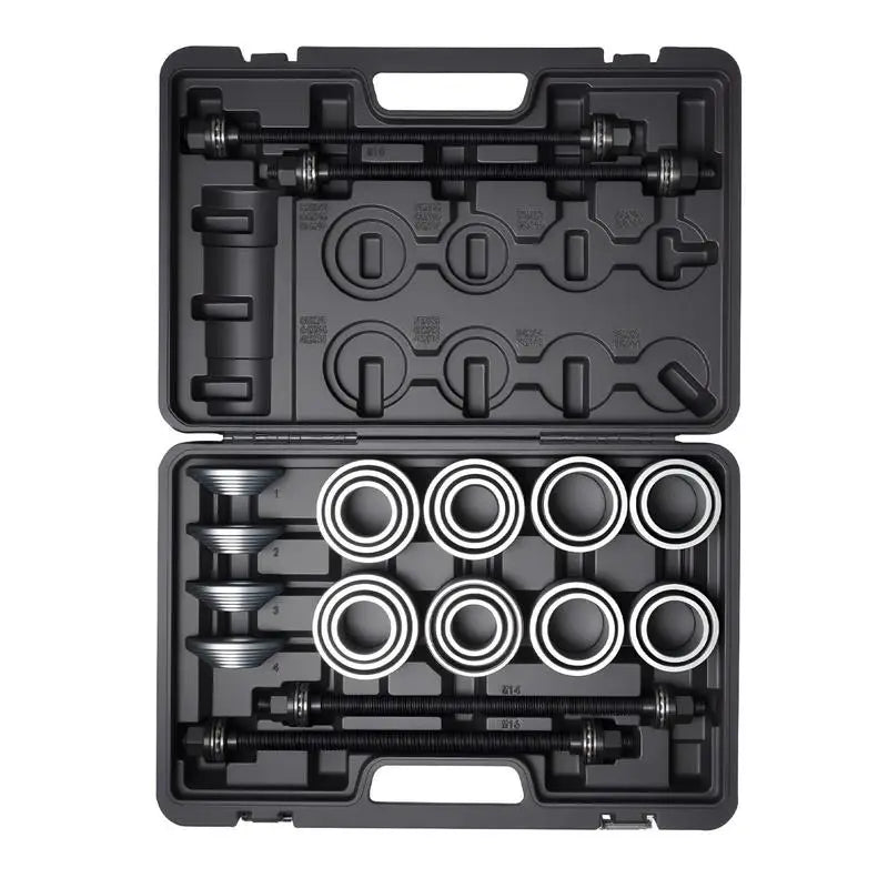 Pull and Press Sleeve Kit, 28 PCS, Steel Bush Removal Insertion Sleeve Tools with Carrying Case, Compatible with LCV and HGV