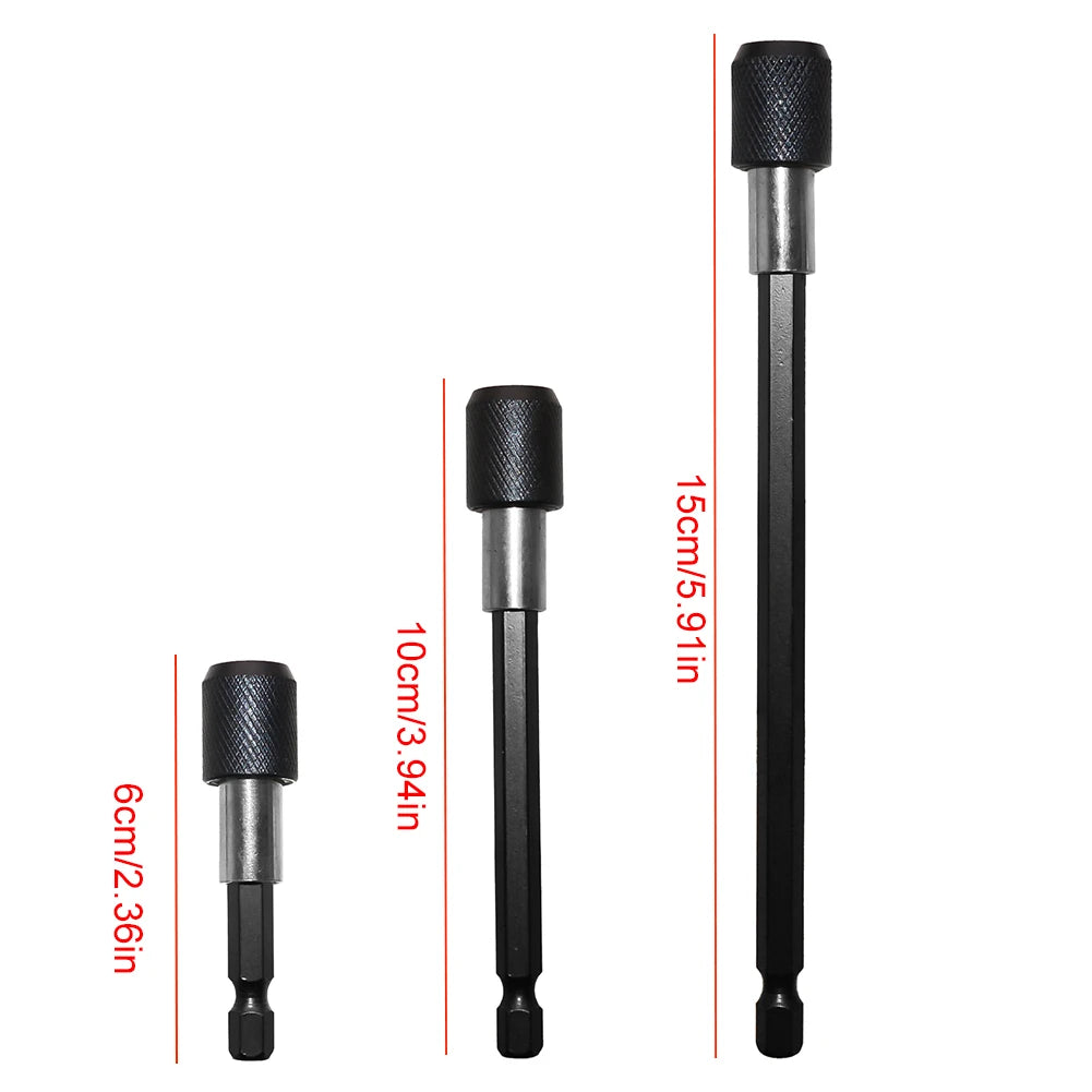 3PCS 1/4 Inch Hex Shank Quick Release Magnetic Self-locking Extension Rod Electric Drill Driver Quick Transfer Rod Extension Rod