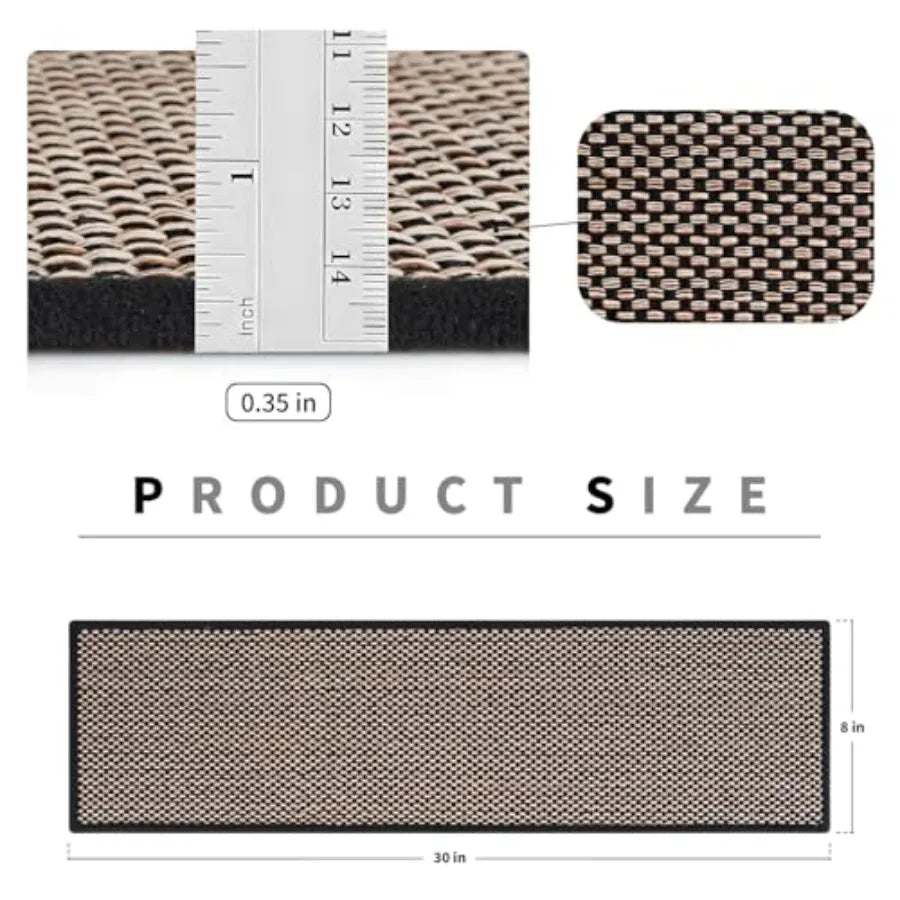 30X8 Inch Stair Mat 15 Pack Comfortable Stair Treads for Wooden Steps Non-Slip Stair Runner with Rubber Backing for Elderly and