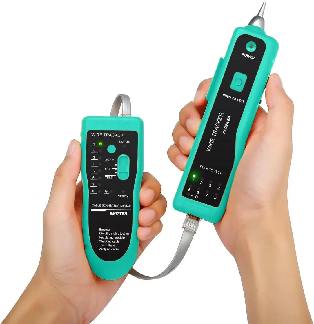 RJ45 Crimp Tool Kit with Pass Through, Network Tool Set for Cat6 Cat5e Connectors, Includes Wire Tracker and Punchdown Tool
