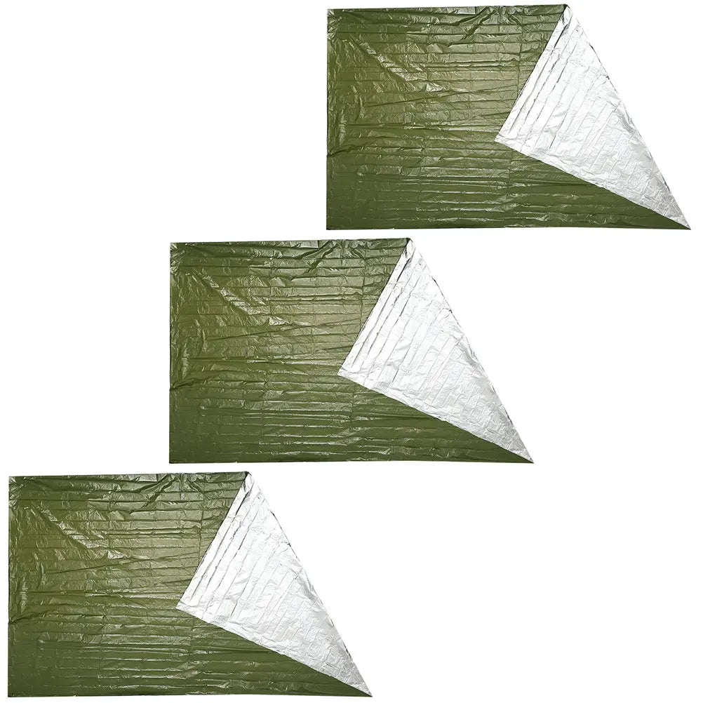 3Pcs Emergency Survival Blanket Outdoor Thermal Reflective Insulation Waterproof Camping Cover Emergency Blanket