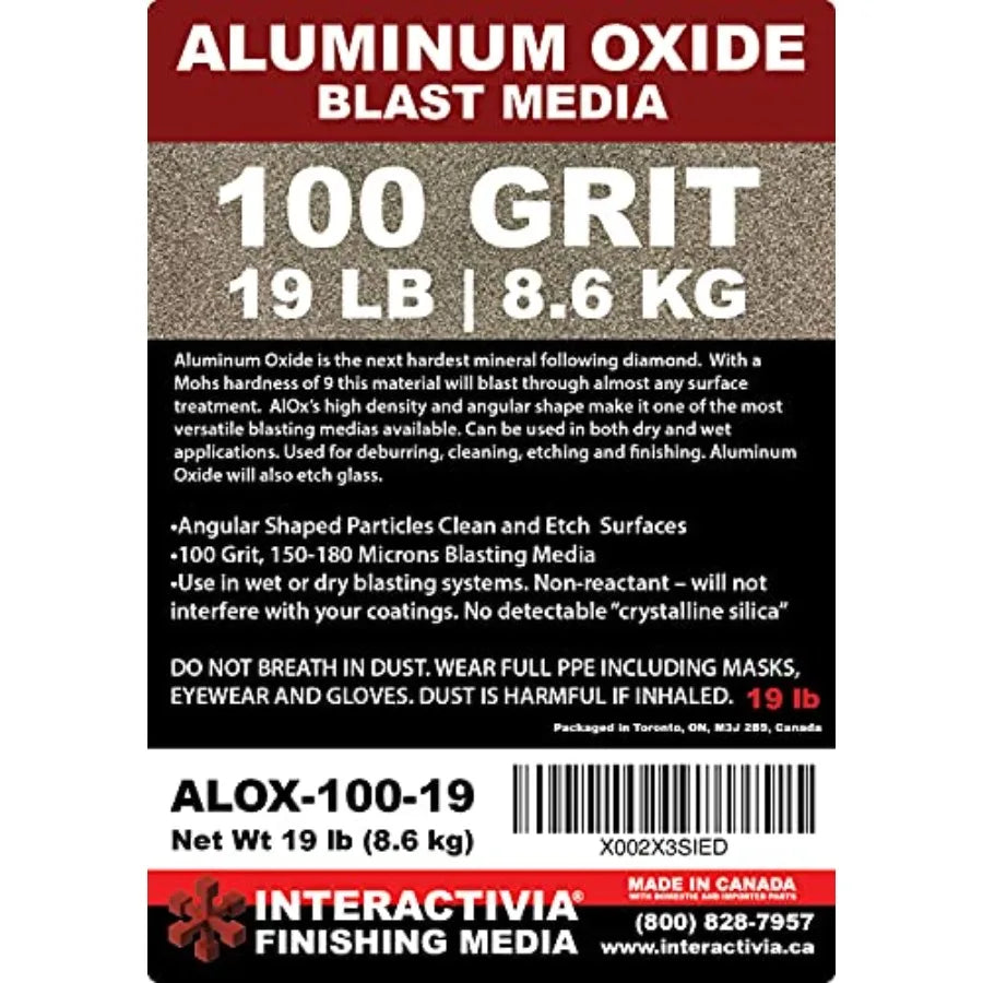 #100 Aluminum Oxide - 19 LBS - Medium Sand Blasting Abrasive Media for Blasting Cabinet and Blasting Guns.