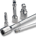 Wobble Extension Bar Set 9 Piece 1/4" 3/8" 1/2" Drives Cr-V Steel 16° Angle for Tight Spots