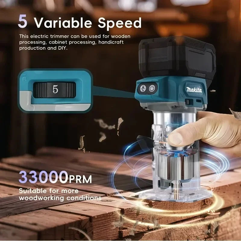 Makita DRT50 Cordless Trimmer Rechargeable Trimming Machine Brushless Slotting Tool Milling Woodwork Engraving Machine