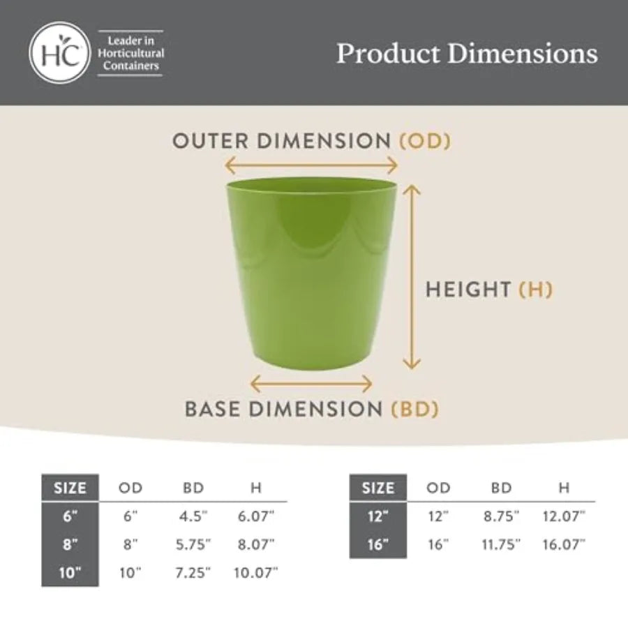 Aria Round Self-Watering Pot - Lightweight Plastic Planter for Herbs and More - Durable Plant Pots for Indoor Plants and Outdoo