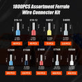 Self-Adjusting Wire Ferrule Crimper Kit with 1800 Terminals for AWG30-5 Range