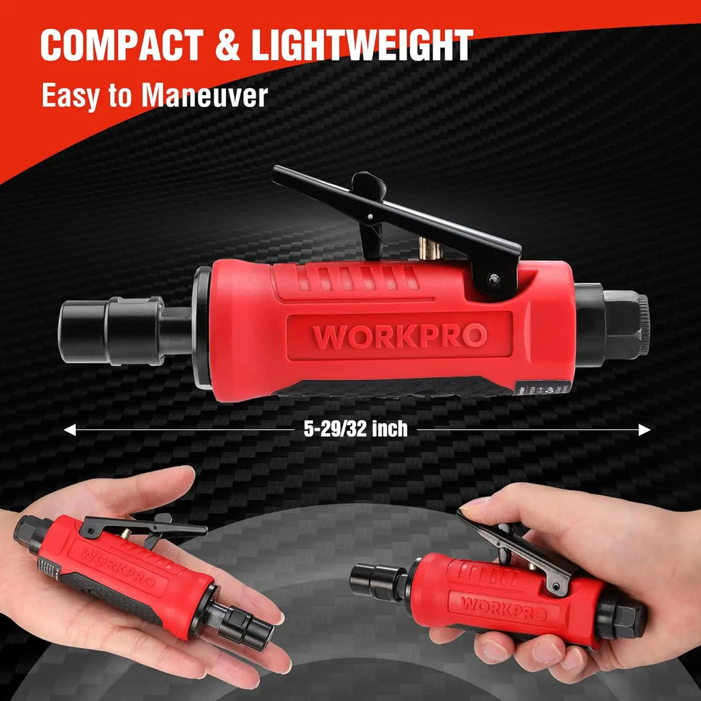 1/4-Inch Pneumatic Die Grinder, 25000RPM, for Grinding, Cutting, Polishing, Welding Repair & Deburring with Collets