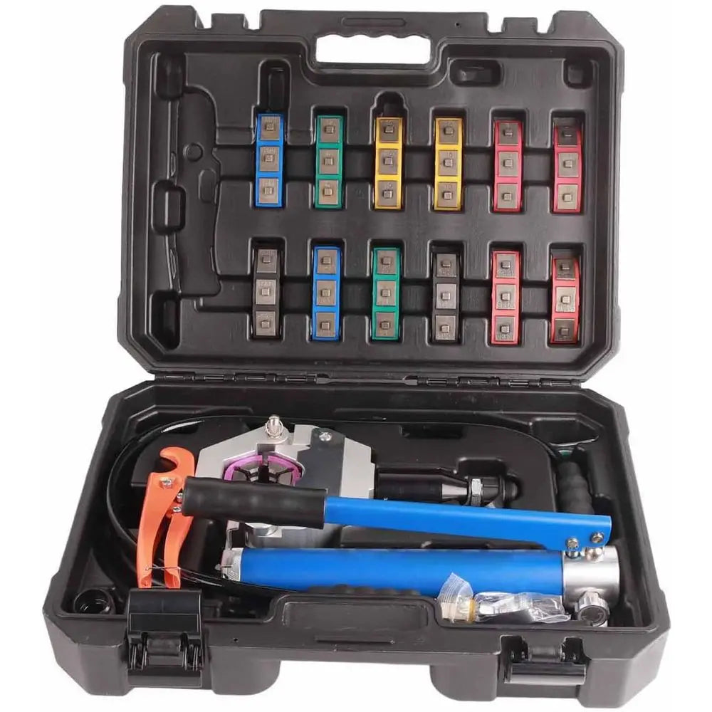 Portable Manual Air Crimping Tool Kit for Auto A/C Hoses with Storage Box