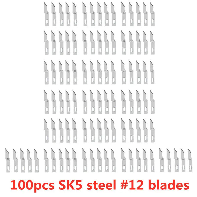 100pcs Engraving Non-Slip Metal Knife Blades Cutter Craft Knives for Mobile Phone PCB Repair Hand Tools Accessories
