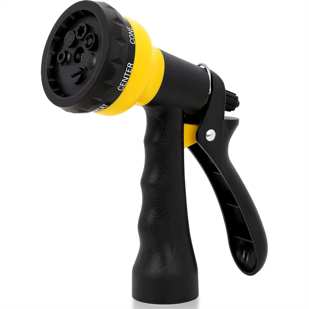 Garden Hose Nozzle Sprayer with 7 Adjustable Watering Patterns - Non-Slip Design for Car Washing, Plant Watering, and Pet