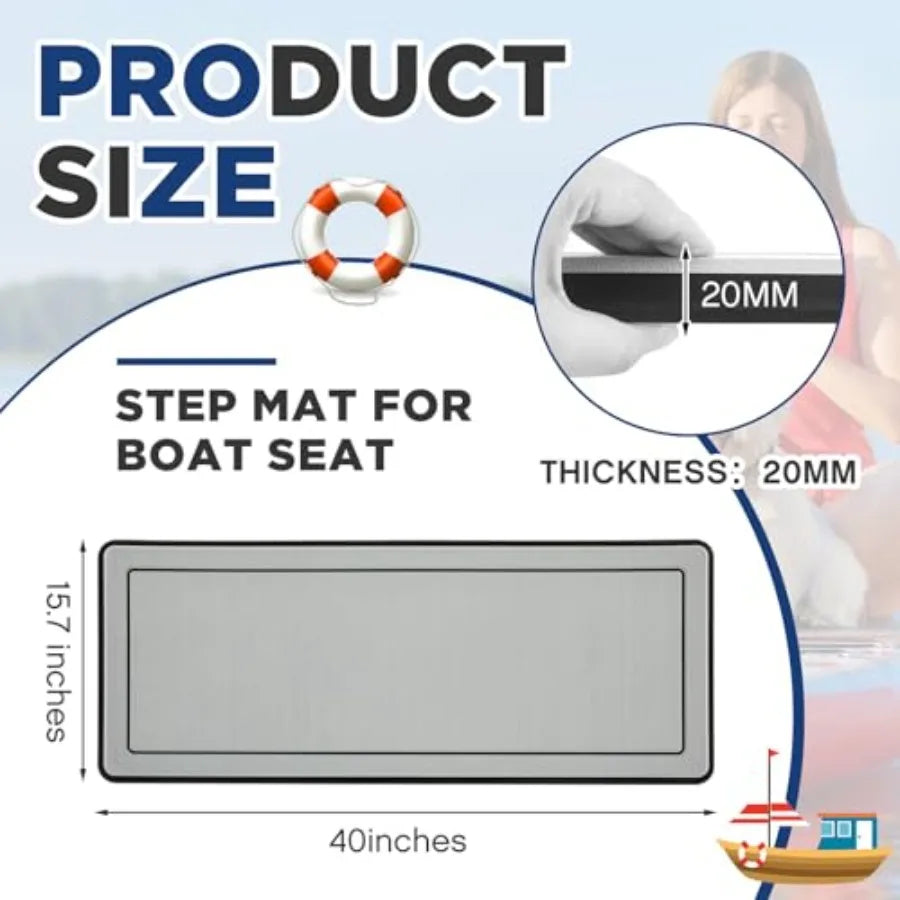 20mm Thick Helm Station Pad with Adhesive Backing Non Slip Boat Standing Mat Anti Fatigue Boat Flooring Boat Helm Pad for RV Se
