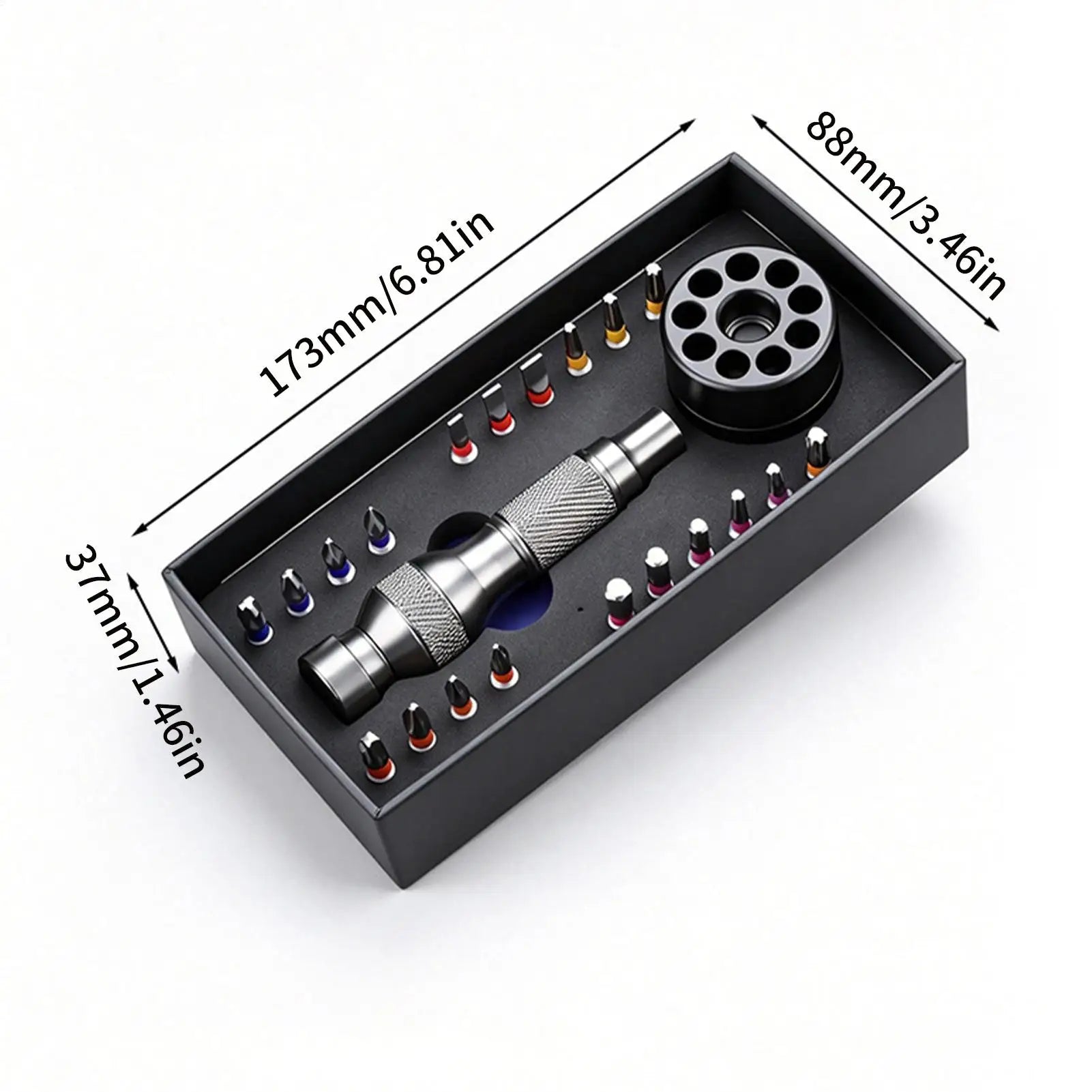 Electric Screwdriver Bits 22 Pieces Magnetic Drilling Tips With Storage Base Ergonomic Handle Driver Bit Set For Electronics