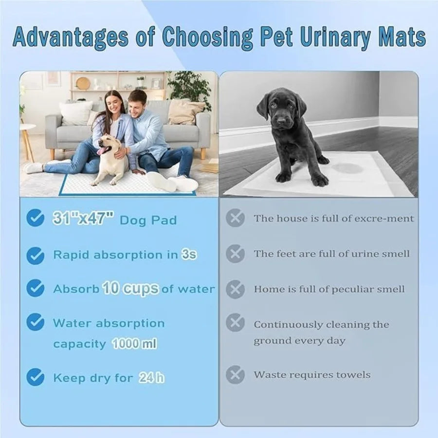 XXXXL Puppy Pee Pads 31x47 100 Count Extra Large for Dogs Leak-Proof Super Absorbent Thicken Disposable Potty Training Pads for