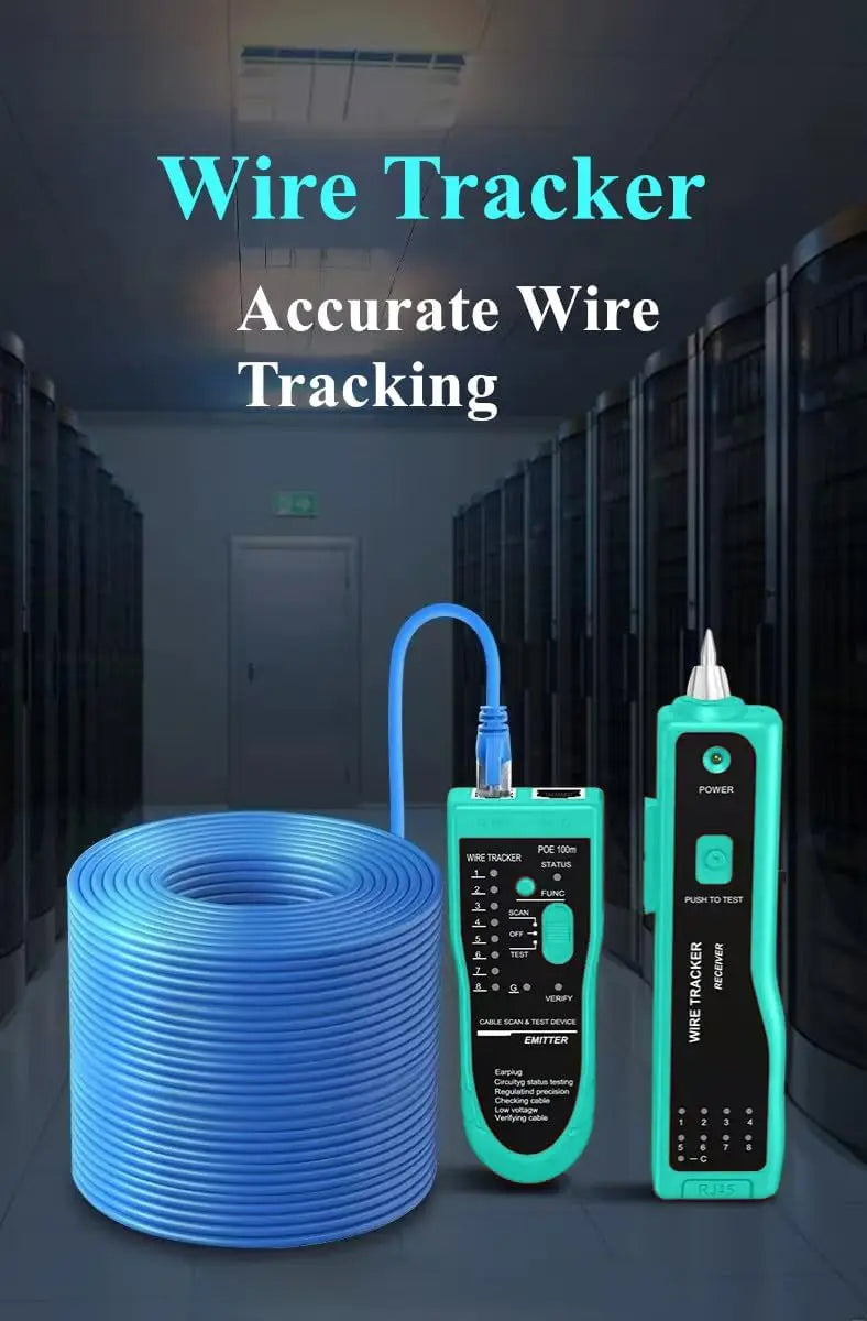 RJ45 Crimp Tool Kit with Pass Through, Network Tool Set for Cat6 Cat5e Connectors, Includes Wire Tracker and Punchdown Tool
