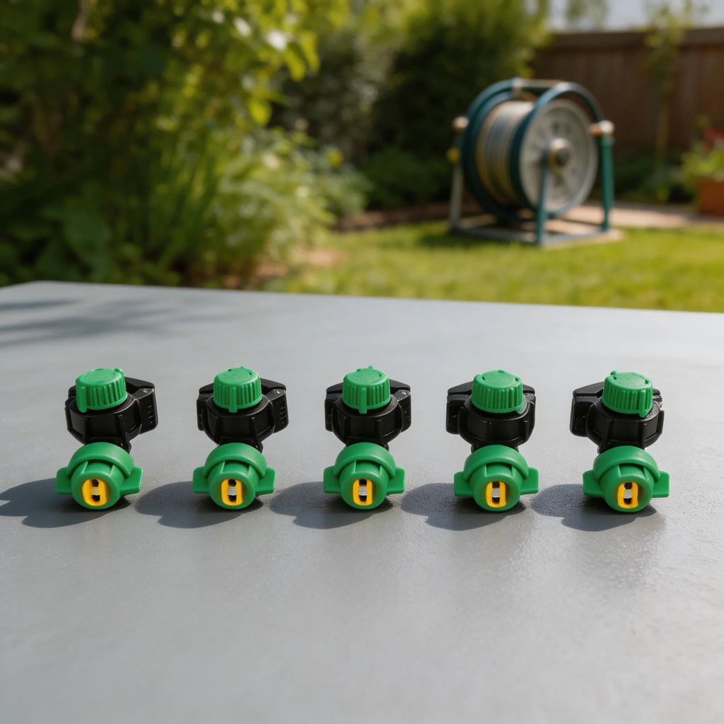 Tractor Mounted Sprayer Nozzles 10 Pack – Fits 21-22mm Steel Pipe, 9.8mm Fan Spray Tips For Crop Care & Irrigation, Green/Black