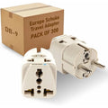300-Piece US to European Schuko Type E Travel Adapter Plug Set