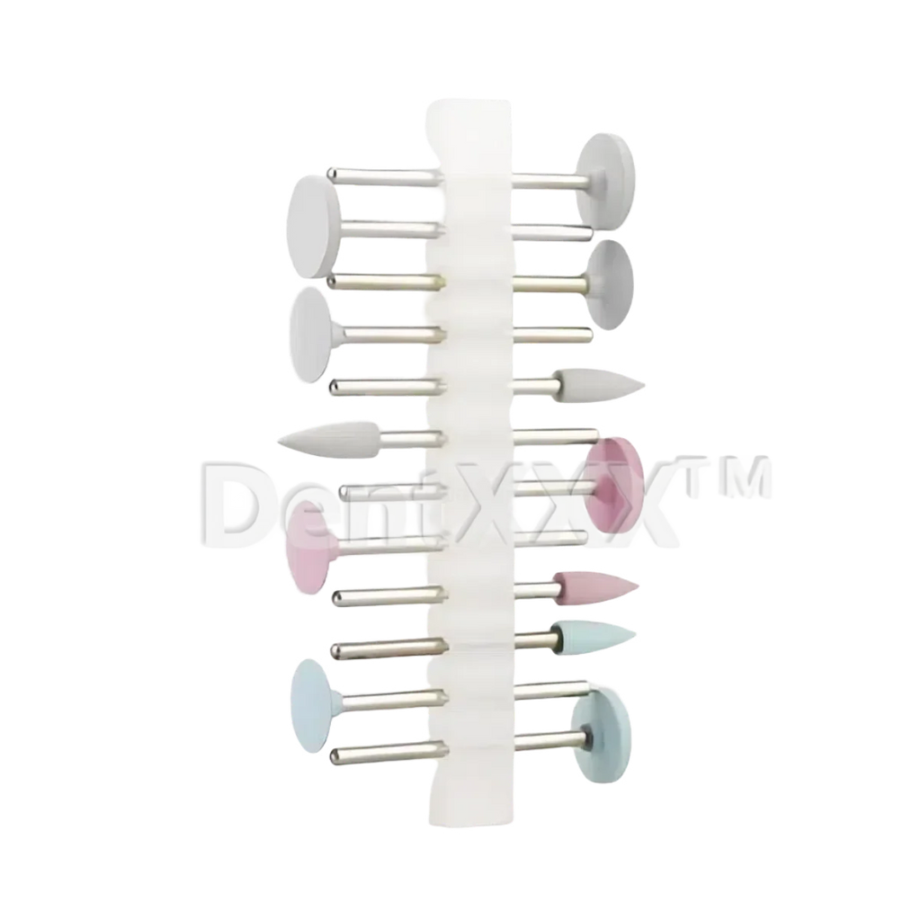 12Pcs Ceramic Polishing Kit, Disc-Shaped, Pointed, Wheel-Shaped Silicone Polishers, Coarse/Medium Fine/Fine Grinding Heads, Suit