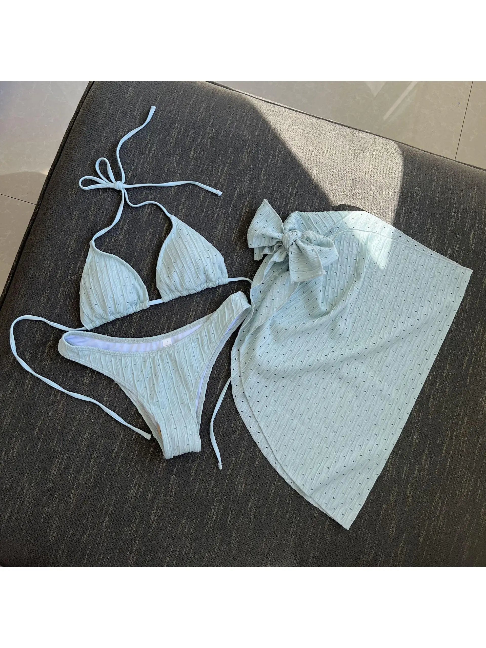 Dstring Tieside Teepiece Bikini Bal Swimsuit Polyester Material with Chest Pad No Steel Support e Design